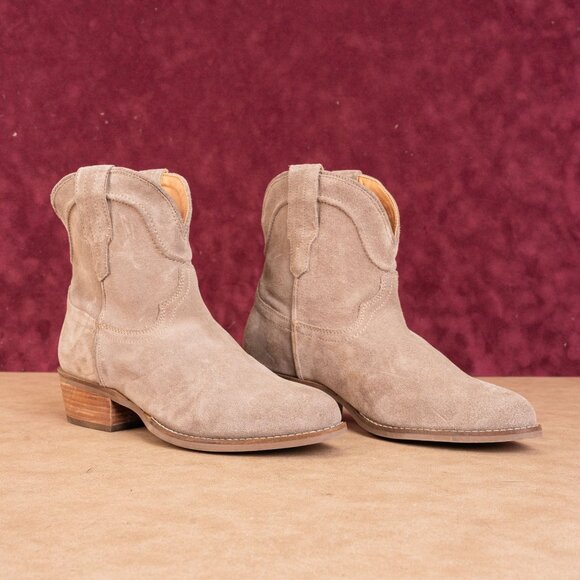 Dingo Woman Tumbleweed Sand Western Cowboy Suede Boots size 8.5 - Picture 1 of 8